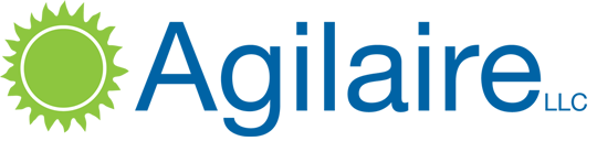 A blue and black logo for agilab