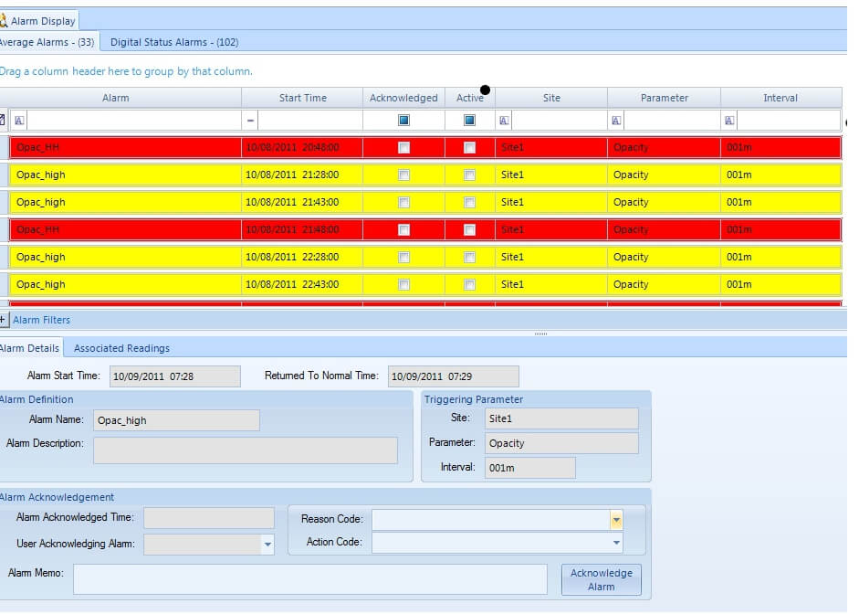 A screen shot of the time table in the system.